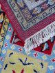 Hand knotted wool carpet with multicolor patchwork motifs, Heritage Mosaic rug by Den Decor India.