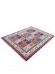 Hand knotted wool carpet with multicolor patchwork motifs, Heritage Mosaic rug by Den Decor India.