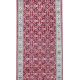 Ruby Grid Runner hand knotted wool carpet with red base, floral and geometric motifs, and elegant border – luxury oriental rug
