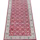 Ruby Grid Runner hand knotted wool carpet with red base, floral and geometric motifs, and elegant border – luxury oriental rug