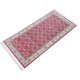 Ruby Grid Runner hand knotted wool carpet with red base, floral and geometric motifs, and elegant border – luxury oriental rug