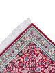 Ruby Grid Runner hand knotted wool carpet with red base, floral and geometric motifs, and elegant border – luxury oriental rug