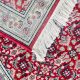 Ruby Grid Runner hand knotted wool carpet with red base, floral and geometric motifs, and elegant border – luxury oriental rug