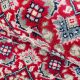Ruby Grid Runner hand knotted wool carpet with red base, floral and geometric motifs, and elegant border – luxury oriental rug