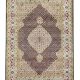 Handknotted wool oriental carpet with grid design, central motif, and black, gold, red border – luxury rug