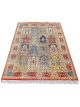 Amritsari garden panel carpet handknotted in wool with floral motifs – luxury oriental rug