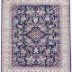 Hand knotted wool carpet in rust, black, beige, brown, yellow, and green with foliage motifs – luxury oriental rug