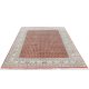 Hand knotted wool carpet with rust base, geometric patterned background, and floral border – luxury oriental rug