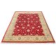 Handknotted wool oriental carpet with golden leaves on red background – luxury regal rug