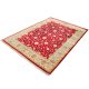 Handknotted wool oriental carpet with golden leaves on red background – luxury regal rug