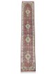 Regal Lattice Runner hand knotted wool carpet on red base with grid design, bold black, gold, and red border – luxury oriental rug