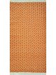 Zenga Orange handwoven flatweave dhurrie with modern rectangular design in rich orange tones by Den Decor India