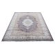 Shalimar hand-knotted viscose rug with Oriental medallion, floral vines, and paisley border in navy, ivory, gold, and terracotta tones