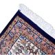 Shalimar hand-knotted viscose rug with Oriental medallion, floral vines, and paisley border in navy, ivory, gold, and terracotta tones