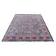 Regal Mosaic hand-knotted wool rug with deep red, blue, green, and rust tones in geometric mosaic design with black outlines