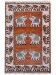 _DSC0569 Elephant Court hand-knotted wool rug with elephant motifs and Kashmiri-inspired borders in warm brown and peach tones