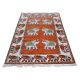 _DSC0570 Elephant Court hand-knotted wool rug with elephant motifs and Kashmiri-inspired borders in warm brown and peach tones