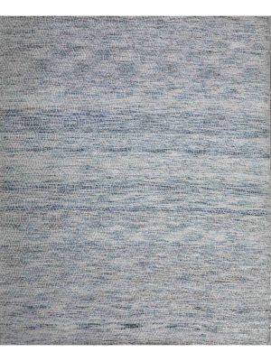Flatwoven carpet with shaded blue gradient tones – artisanal rug