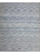 Flatwoven carpet with shaded blue gradient tones – artisanal rug