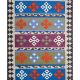 Flatwoven carpet with solid-color geometric Aztec motif – modern artisanal rug