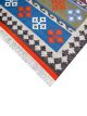 Flatwoven carpet with solid-color geometric Aztec motif – modern artisanal rug