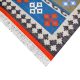 Flatwoven carpet with solid-color geometric Aztec motif – modern artisanal rug