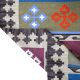 Flatwoven carpet with solid-color geometric Aztec motif – modern artisanal rug