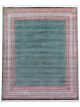Handknotted emerald green wool carpet with red border and paisley motifs – luxury oriental rug