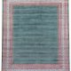 Handknotted emerald green wool carpet with red border and paisley motifs – luxury oriental rug