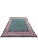 Handknotted emerald green wool carpet with red border and paisley motifs – luxury oriental rug