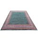 Handknotted emerald green wool carpet with red border and paisley motifs – luxury oriental rug