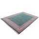 Handknotted emerald green wool carpet with red border and paisley motifs – luxury oriental rug