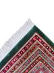 Handknotted emerald green wool carpet with red border and paisley motifs – luxury oriental rug
