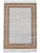 Luxury hand-knotted wool carpet ivory center red and brown borders Mir