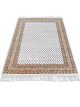 Luxury hand-knotted wool carpet ivory center red and brown borders Mir