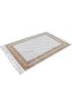 Luxury hand-knotted wool carpet ivory center red and brown borders Mir