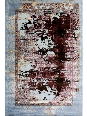 Crimson Splash hand-knotted carpet with red and pink abstract effect on white base