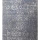 Slate Mist hand-knotted carpet with light grey erased traditional design on dark grey base