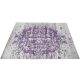 Eclipse hand-knotted abstract carpet in purple on white base
