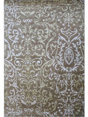 Yellow brown uneven color traditional carpet Autumn Drift