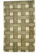 Brown and beige handwoven flatweave carpet with interlaced grid design forming small squares – Sahara Lattice by Den Decor India