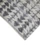 Handknotted wool carpet with grey and off-white 3D vertical triangle design on ivory base – luxury modern rug