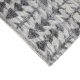 Handknotted wool carpet with grey and off-white 3D vertical triangle design on ivory base – luxury modern rug
